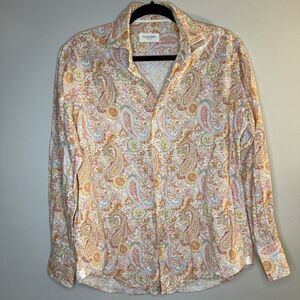 Tintoria Mattei 954 Men’s 39 15 1/2 Button Down Shirt Paisley Long Sleeve